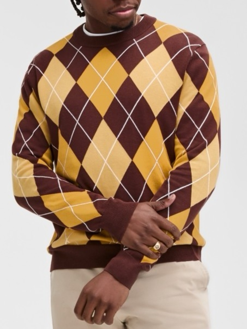 Club Room Men's Argyle Crewneck Sweater